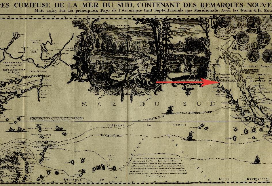 150 Jahre später, etwa ab 1620 wird Kalifornien wieder als Insel gezeigt, so auch auf der großen und deshalb in vier Teilen gedruckten Weltkarte von H. A. Chatelain von ca. 1719.
